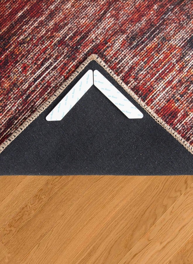 Rugs.com - 12 قطعة من شريط تثبيت السجاد، وسادة مانعة للانزلاق، مثبتات قابلة لإعادة الاستخدام والغسل للسجاد، سدادات سجاد مزدوجة الجوانب مانعة للانزلاق للأرضيات الخشبية لمنع الانزلاق - Image 2